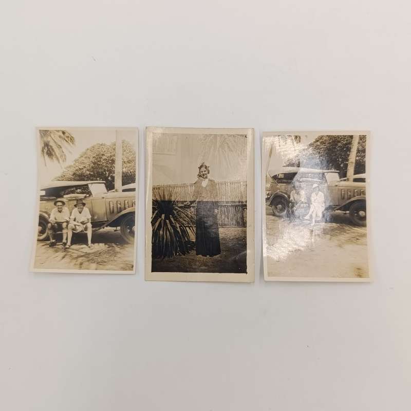 Lot of 12 antique photos of people, animals, and vehicles