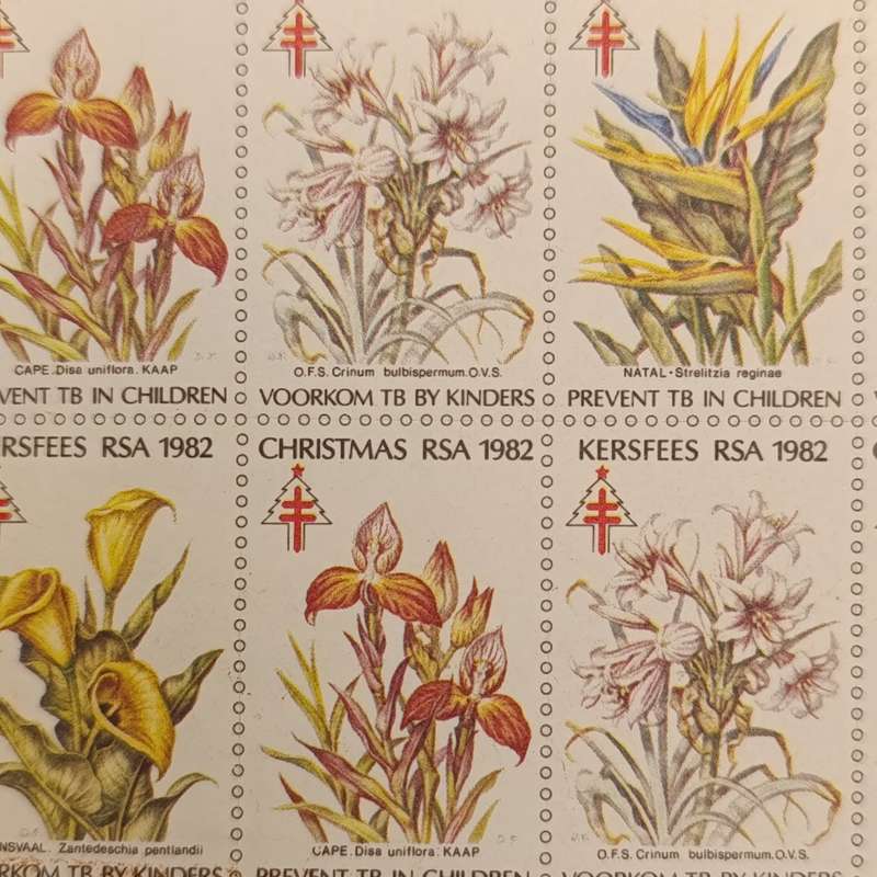 1982 Christmas stamps - full page of 20 stamps