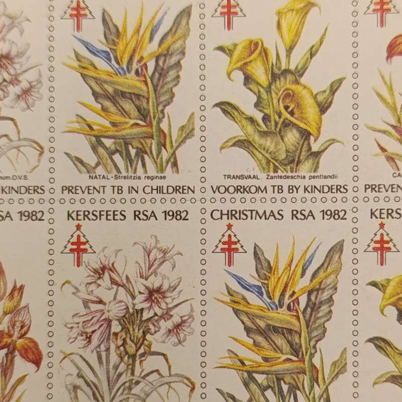 1982 Christmas stamps - full page of 20 stamps
