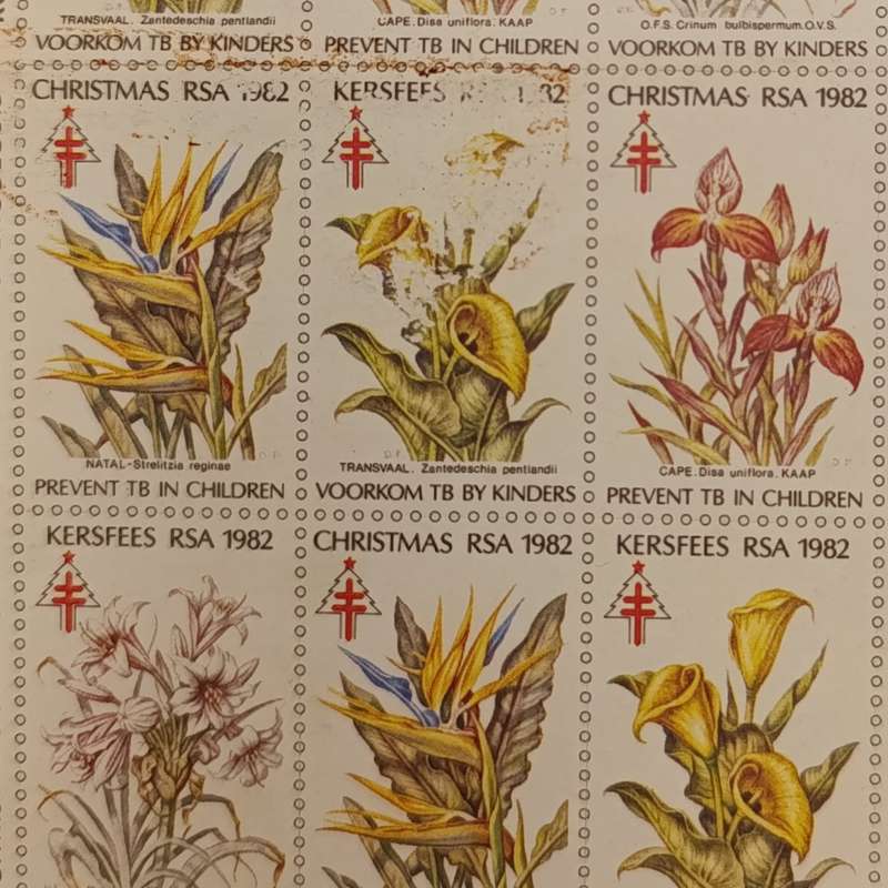 1982 Christmas stamps - full page of 20 stamps