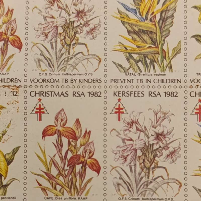 1982 Christmas stamps - full page of 20 stamps