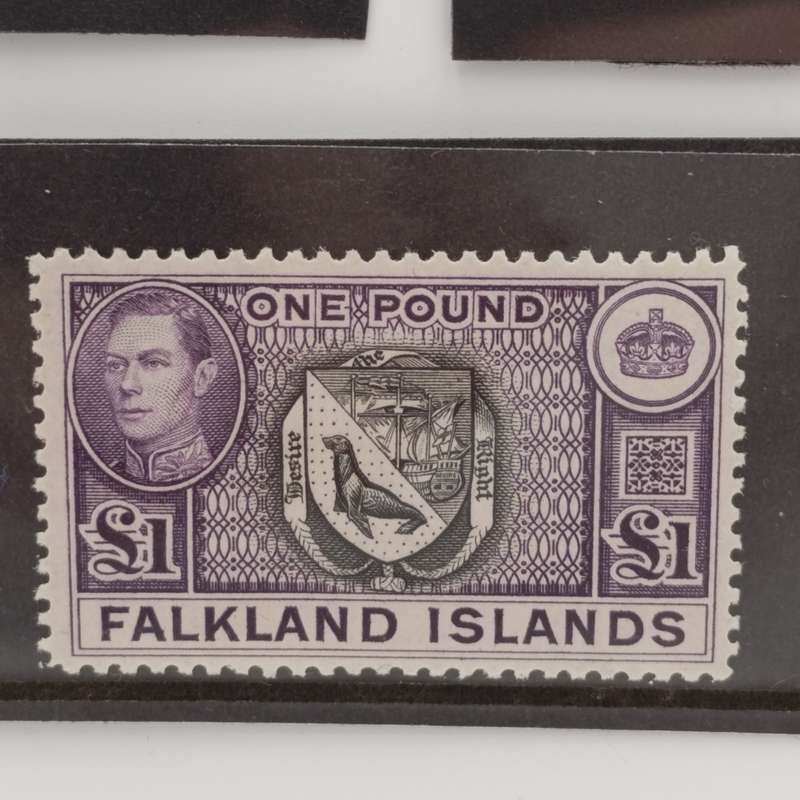 Falkland Islands - 1st printings (1938-50) 5 Shilling, 10 Shilling, 1 Pound VF LMM, 5G 161-63