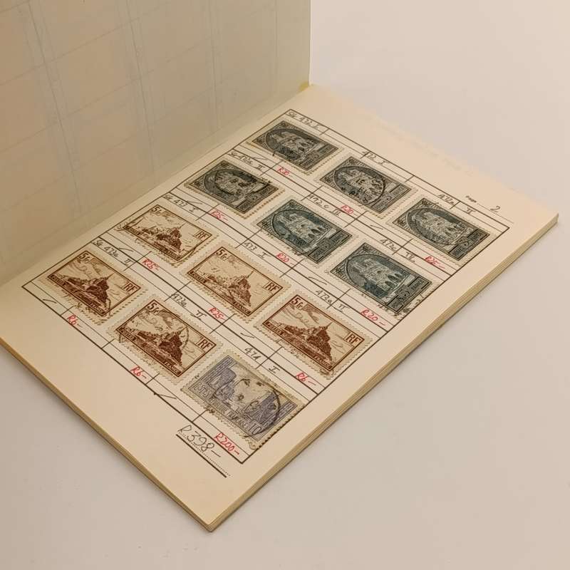France Stamp approval book with total (old) book value of R6413 - 1928-38