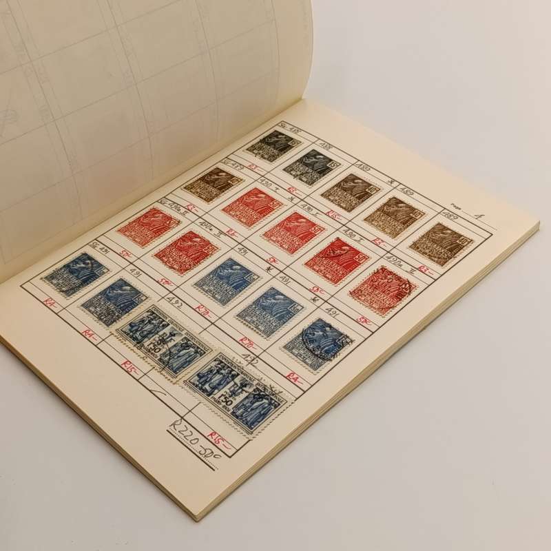 France Stamp approval book with total (old) book value of R6413 - 1928-38