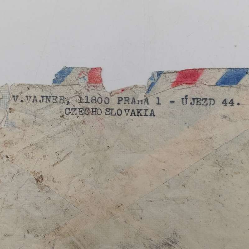 Letter posted from Czeckoslovakia to Claremont, South Africa and returned from air crash