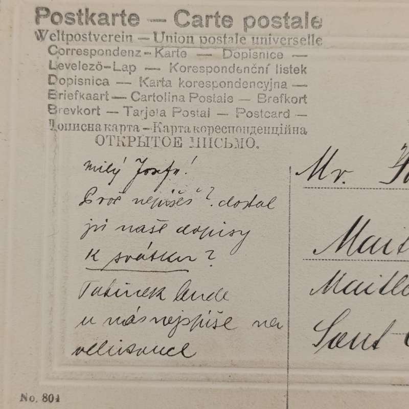 1906 Postcard from Switzerland to Maitland, South Africa - with 10 Heller stamp - one side torn