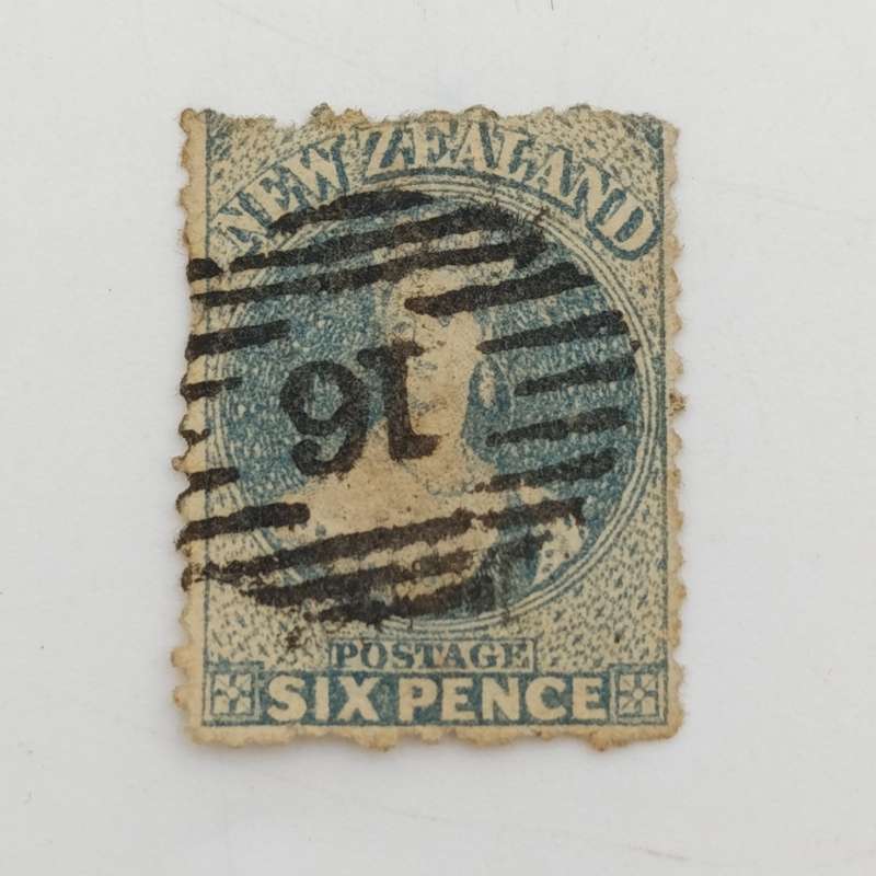 New Zealand 1871 six pence used stamp - SG 136