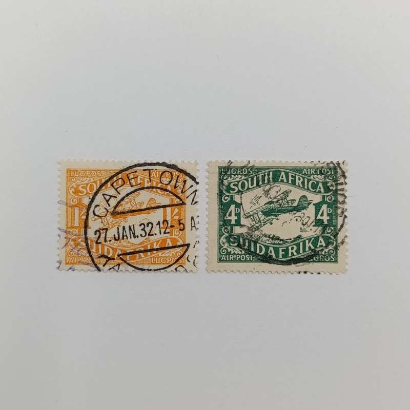 South Africa SACC 40,41 used - SA union airplane stamps