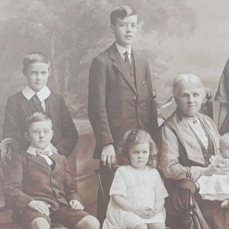 Antique Studio photograph of Grandma with daughter/s and grandchildren - Set in Burnley area