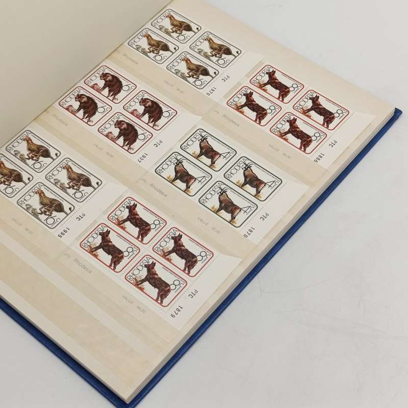 16 page album with 192 mint Rhodesia vulnerable species animal stamps