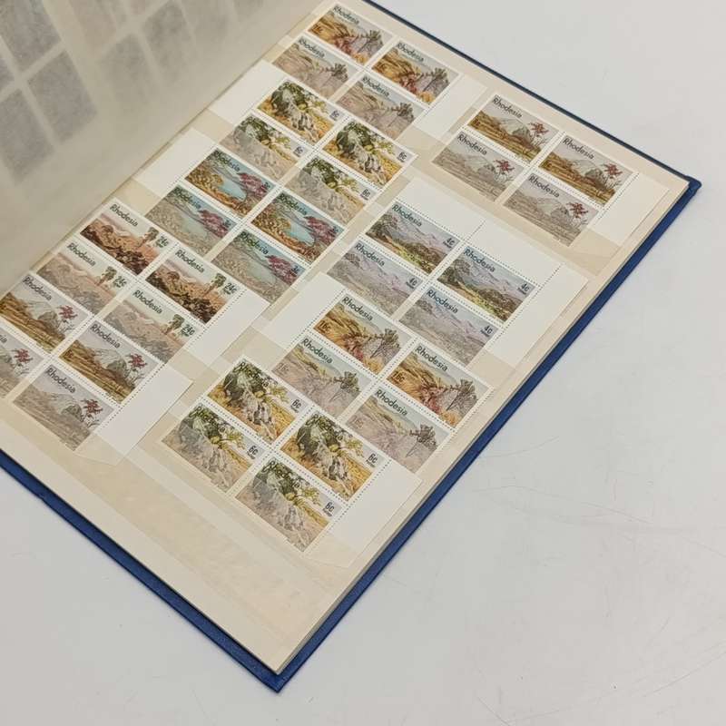 16 page album with 192 mint Rhodesia vulnerable species animal stamps