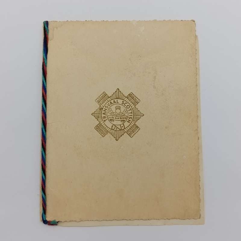WW2 Transvaal Scottish regiment 1942 North Africa Christmas greetings card