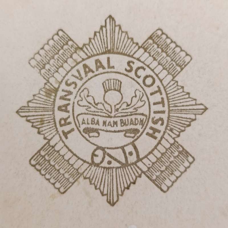 WW2 Transvaal Scottish regiment 1942 North Africa Christmas greetings card