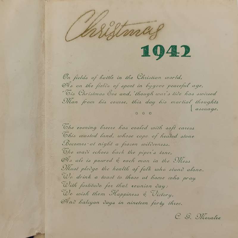 WW2 Transvaal Scottish regiment 1942 North Africa Christmas greetings card