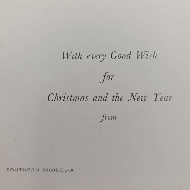 WW2 Southern Rhodesia Staff Corps Christmas Greetings card