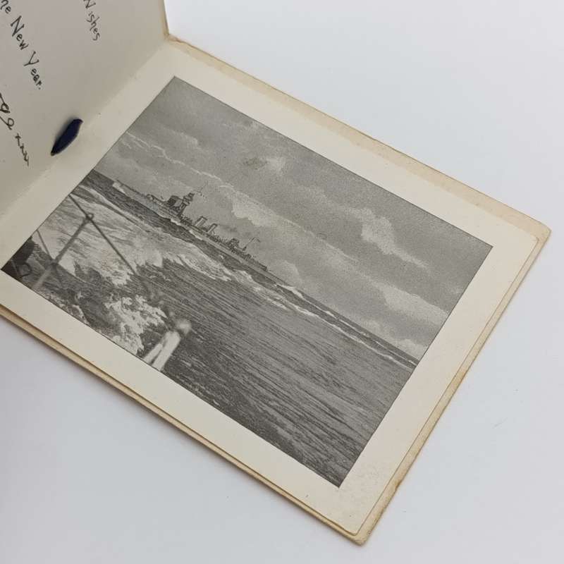 WW1 HMS Dragon 1st Light Cruiser squadron Christmas greetings card