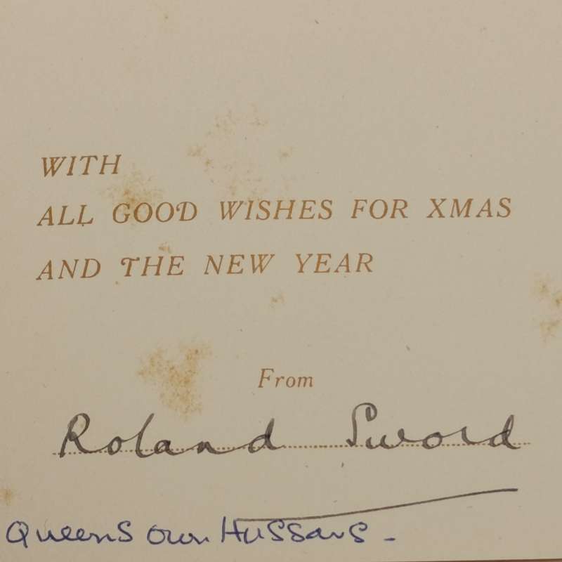 WW1 Period 4th Queen`s Own Hussars Christmas Greetings card