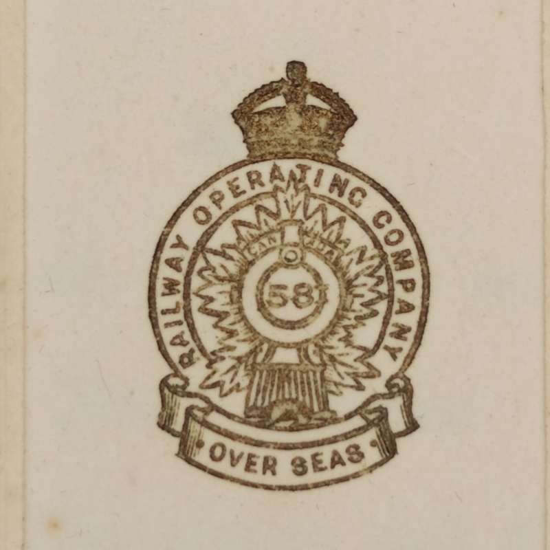 WW1 Railway Operating Company Overseas France Christmas greetings card
