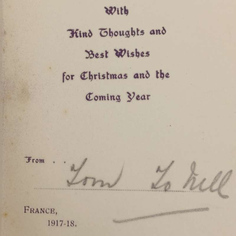WW1 Railway Operating Company Overseas France Christmas greetings card