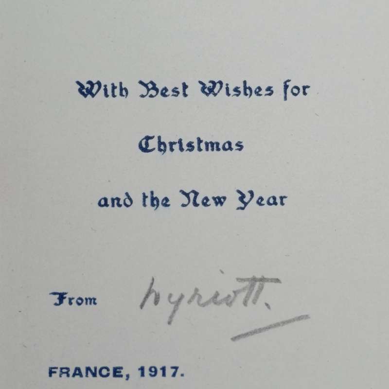 Mil WW1 British 2nd Battalion The Welsh regiment Christmas 1917 greetings card