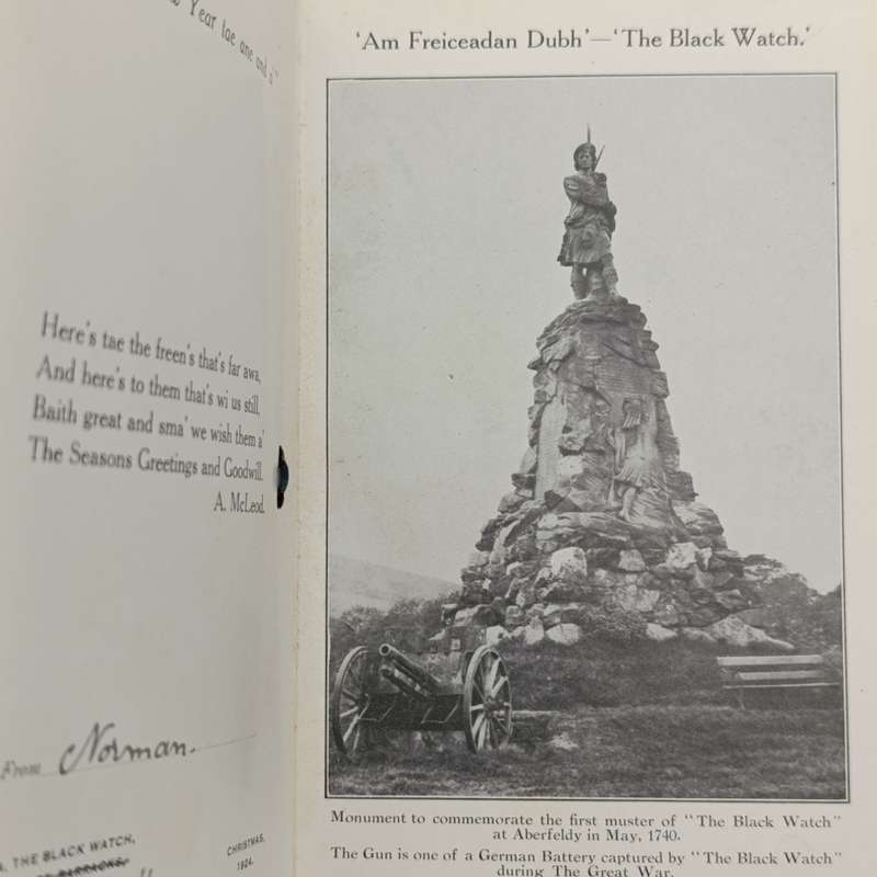 The Royal Highlanders `Black Watch` Christmas 1924 Greetings Card