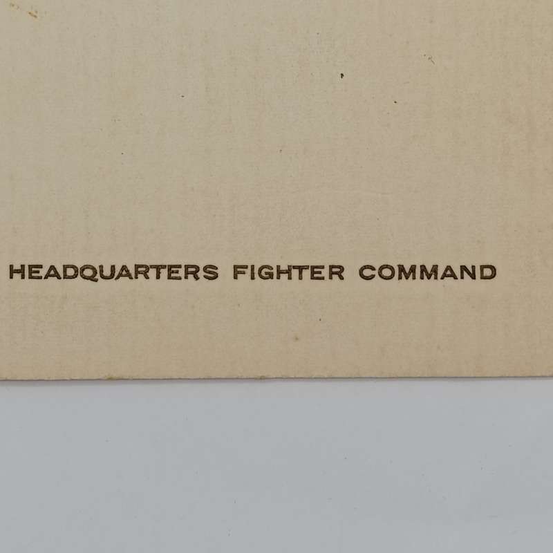 WW2 Royal Air Force Headquarters Fighter command Christmas greetings card