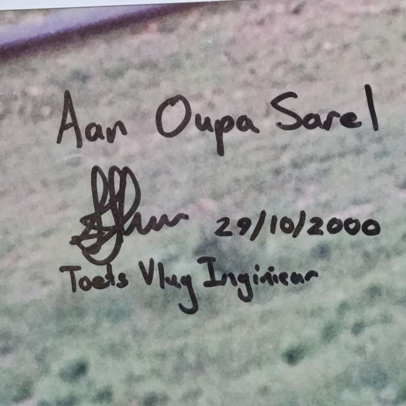 Denel Aviation SA Air Force Rooivalk Helicopter poster - signed by Test Flight Engineer in 2000