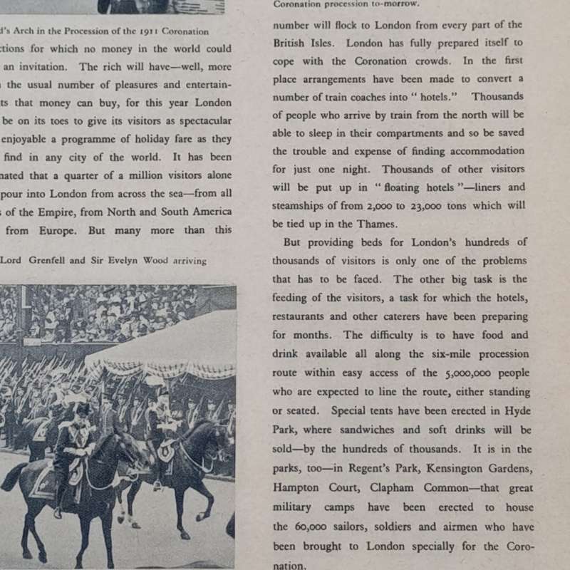 Antique news paper Cape Times Coronation Supplement May 11th, 1937 in poor condition