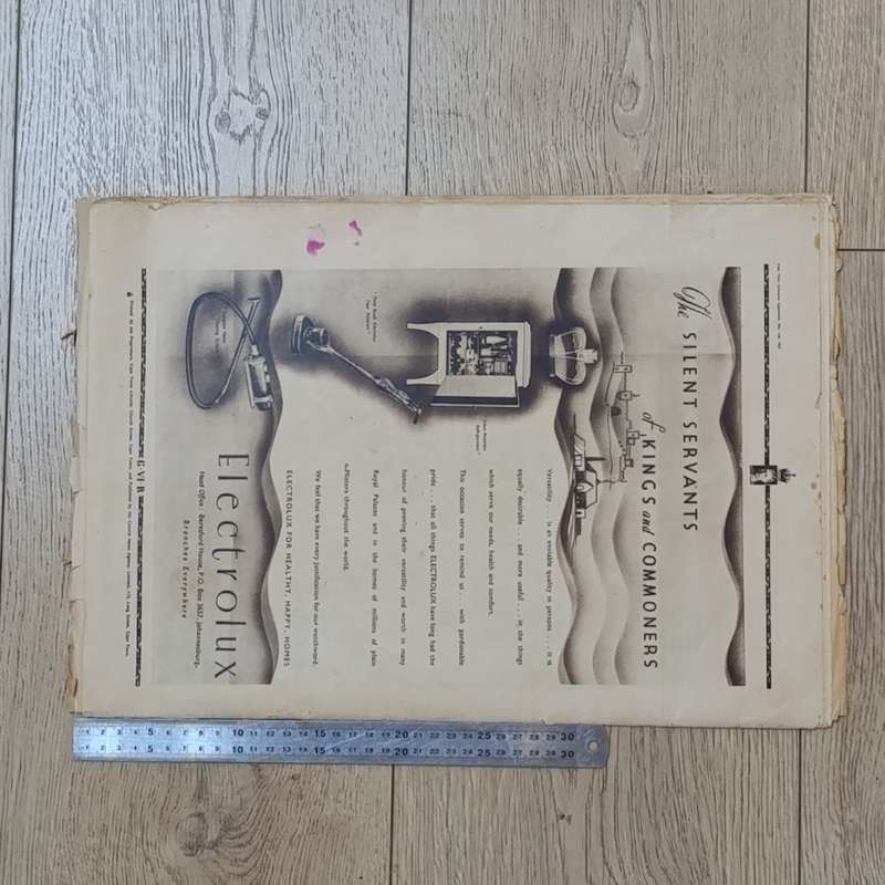 Antique news paper Cape Times Coronation Supplement May 11th, 1937 in poor condition