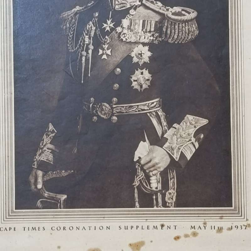 Antique news paper Cape Times Coronation Supplement May 11th, 1937 in poor condition