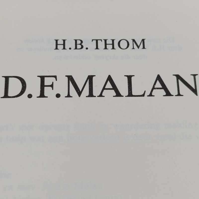 D.F Malan by H.B Thom - 1980 issue