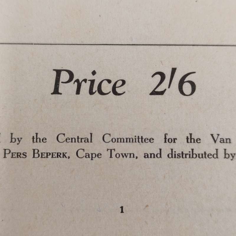 1952 Van Riebeeck Festival official festival Programme