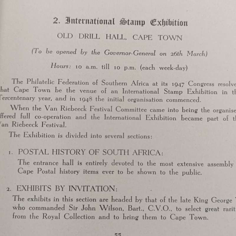 1952 Van Riebeeck Festival official festival Programme