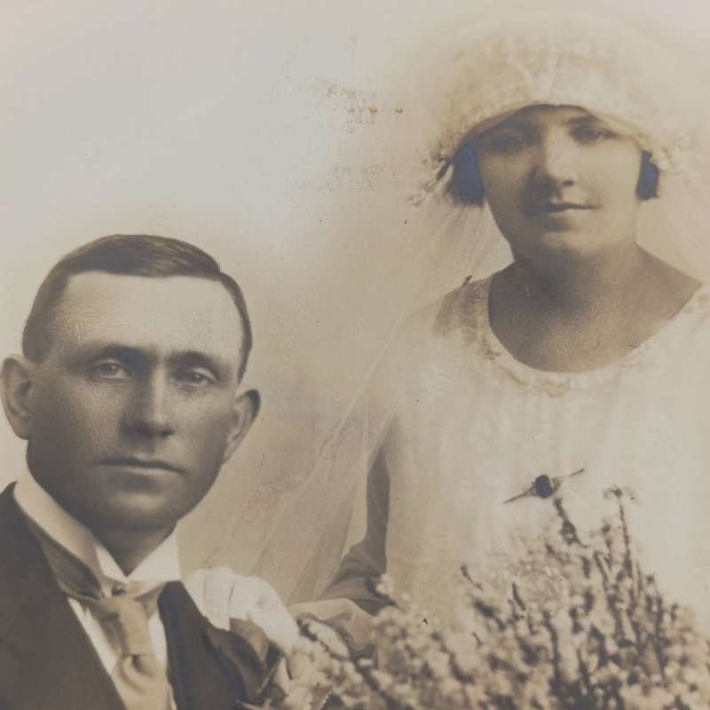 Antique Wedding photo of oom Japie en Tannie Grietha Beukes