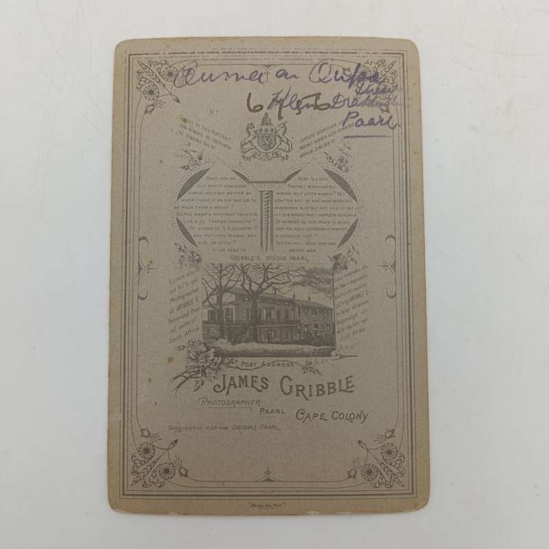 Antique photo of the Theron couple from Paarl area (Klein Drakenstein)