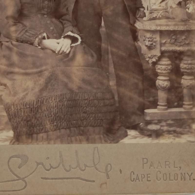 Antique photo of the Theron couple from Paarl area (Klein Drakenstein)
