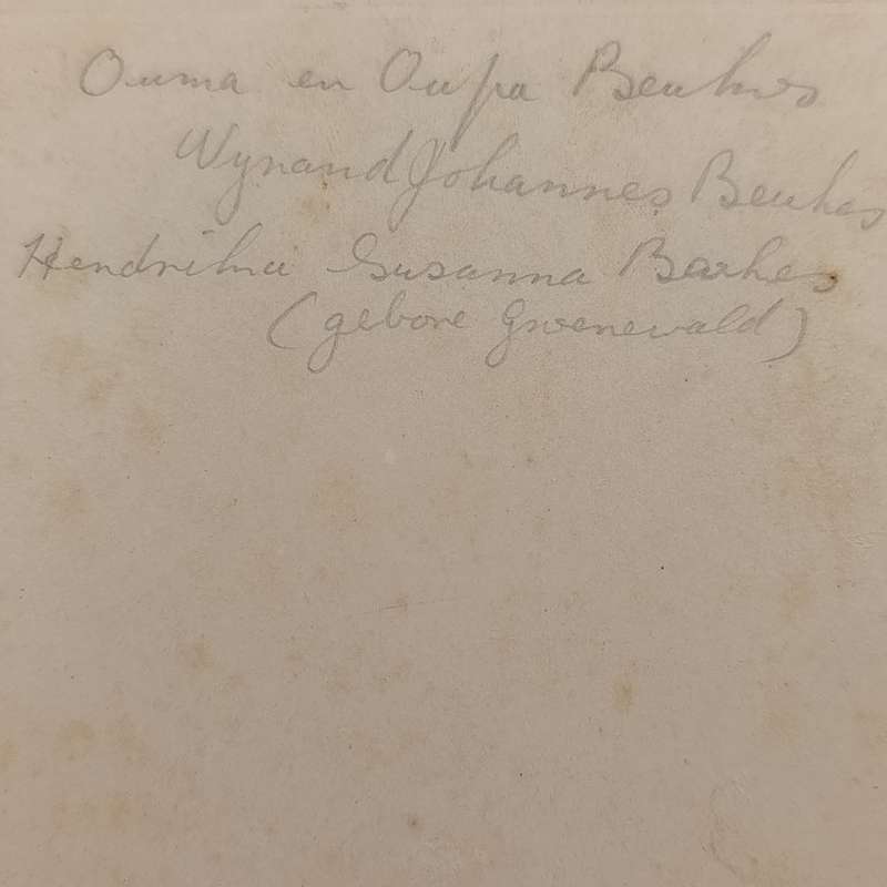 Antique photo of Wynand Johannes Beukes and Hendrika Susanna Beukes (nee Groenewald)