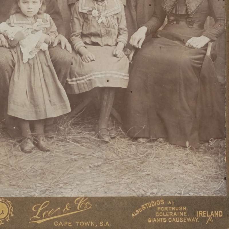 Antique photo of Piet en Sannie Swart (nee Groenewald) and their 5 children - plus 3 copies
