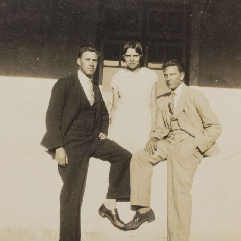 Vintage photo of Hansie van Wyk Hes Cronje Ben van Wyk - Vanwyksdorp area +- 1930