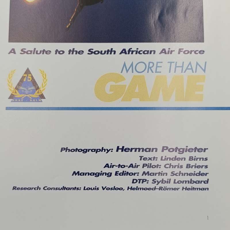 More than Game by Herman Potgieter - a salute to the South African Air Force