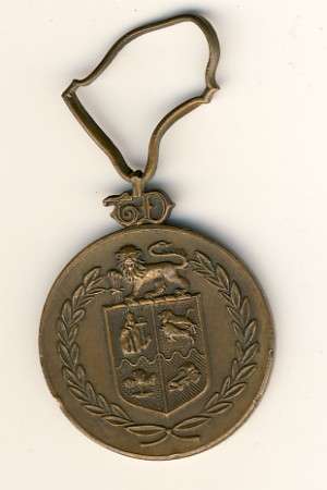 Medal for faithful service Issued to 136416E B/SERS A Mokhele 4.6.71 bent top