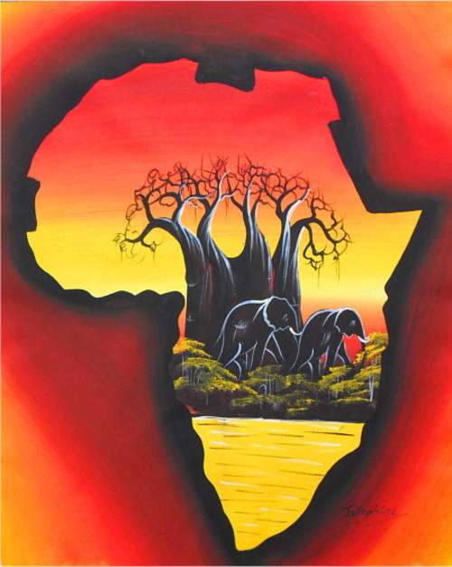 Large Original Josophine African Elephants Painting