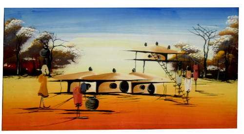 Original African Village Art Painting