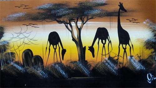 Stunning Animal African Art Landscape