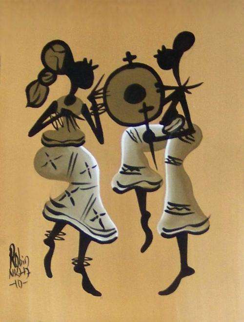 D1 - Original Robin African Woman Painting