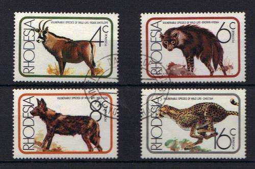 RHODESIA 1976 Vulnerable species set of 4 stamps used.