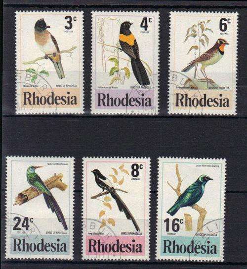 Rhodesia Birds second issue 1977 Set of 6 fine used.