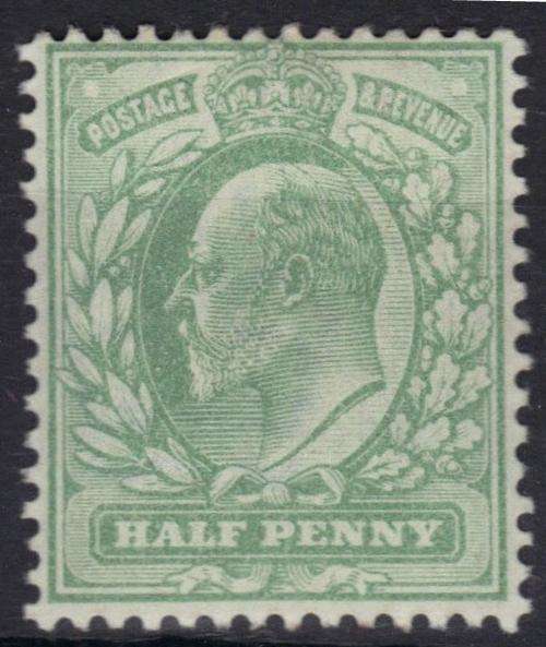 Edward VII 1902 Mounted Mint 1/2d Yellow Green (4)