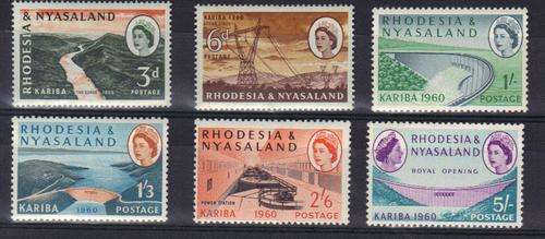 Rhodesia & Nyasaland Opening of Kariba May 1960 set of 6 UMM