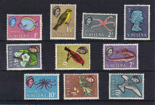 St Helena 1961 part set to 1/6d Mint hinged SG Cat R200 Mint Birds FLowers & sea life.